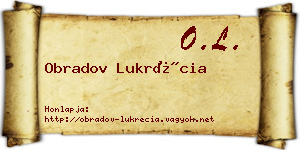 Obradov Lukrécia névjegykártya